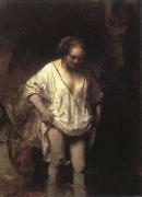 Rembrandt van rijn, woman bathing in a steam